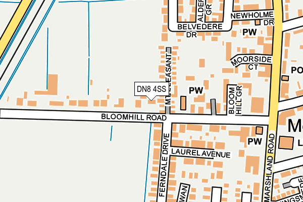 DN8 4SS map - OS OpenMap – Local (Ordnance Survey)