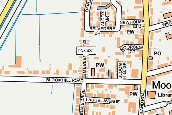 DN8 4ST map - OS OpenMap – Local (Ordnance Survey)