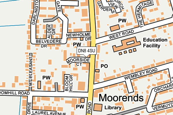 DN8 4SU map - OS OpenMap – Local (Ordnance Survey)