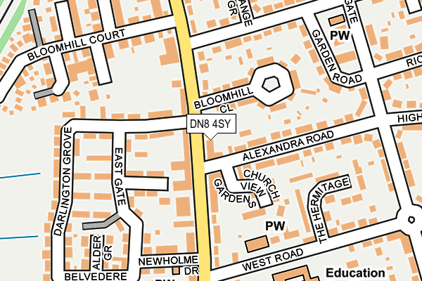 DN8 4SY map - OS OpenMap – Local (Ordnance Survey)