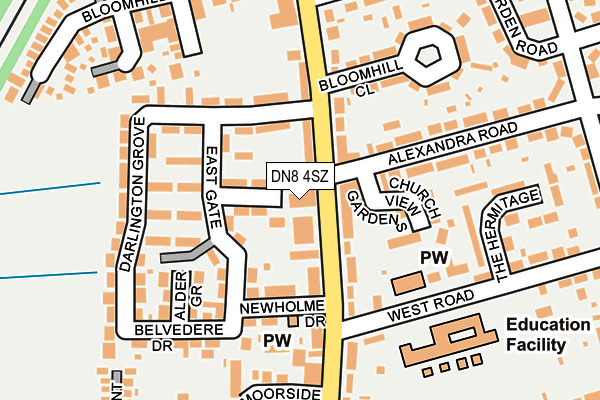 DN8 4SZ map - OS OpenMap – Local (Ordnance Survey)