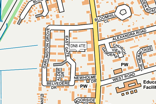 DN8 4TE map - OS OpenMap – Local (Ordnance Survey)