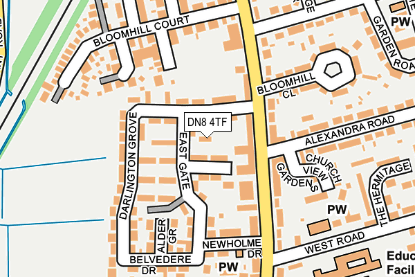 DN8 4TF map - OS OpenMap – Local (Ordnance Survey)