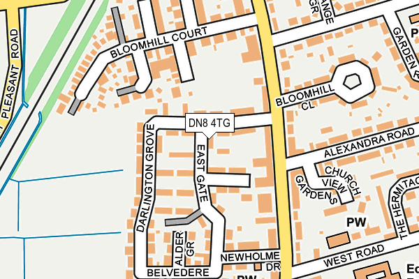 DN8 4TG map - OS OpenMap – Local (Ordnance Survey)