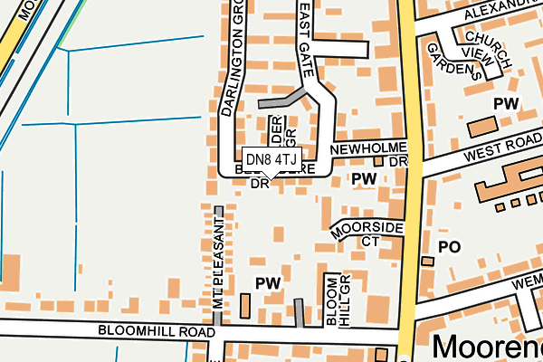 DN8 4TJ map - OS OpenMap – Local (Ordnance Survey)