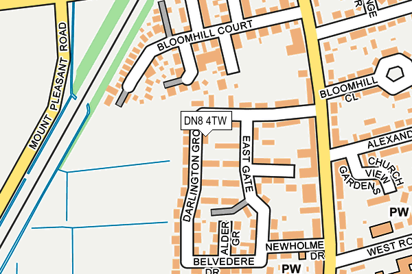 DN8 4TW map - OS OpenMap – Local (Ordnance Survey)