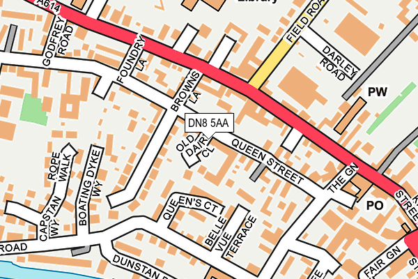 DN8 5AA map - OS OpenMap – Local (Ordnance Survey)