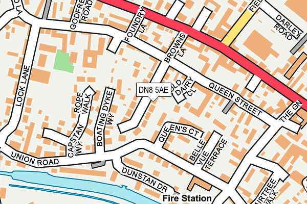 DN8 5AE map - OS OpenMap – Local (Ordnance Survey)