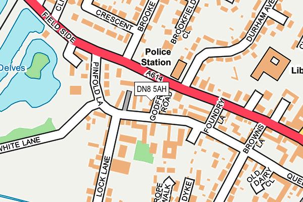 DN8 5AH map - OS OpenMap – Local (Ordnance Survey)