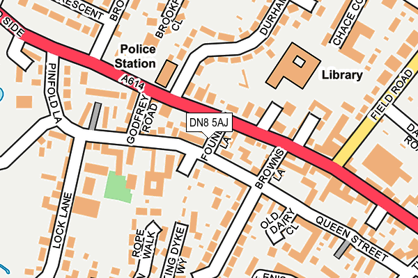 DN8 5AJ map - OS OpenMap – Local (Ordnance Survey)