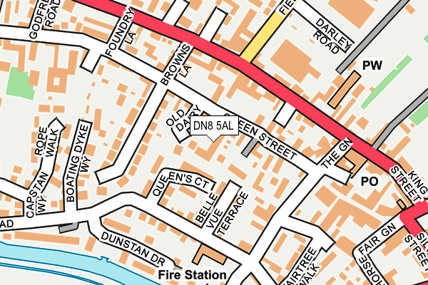 DN8 5AL map - OS OpenMap – Local (Ordnance Survey)