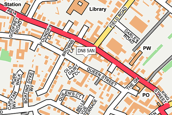 DN8 5AN map - OS OpenMap – Local (Ordnance Survey)