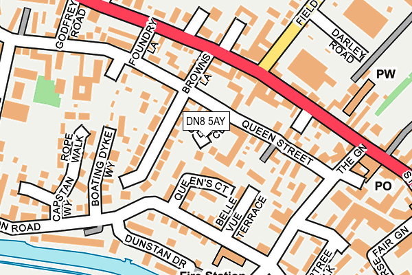 DN8 5AY map - OS OpenMap – Local (Ordnance Survey)
