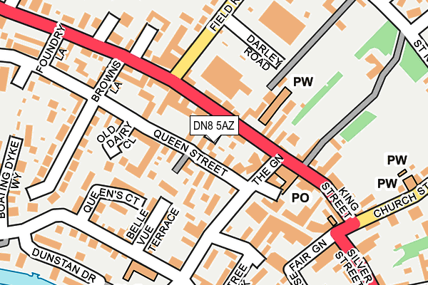 DN8 5AZ map - OS OpenMap – Local (Ordnance Survey)