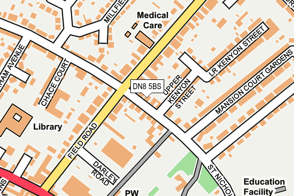 DN8 5BS map - OS OpenMap – Local (Ordnance Survey)