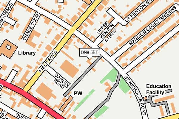 DN8 5BT map - OS OpenMap – Local (Ordnance Survey)