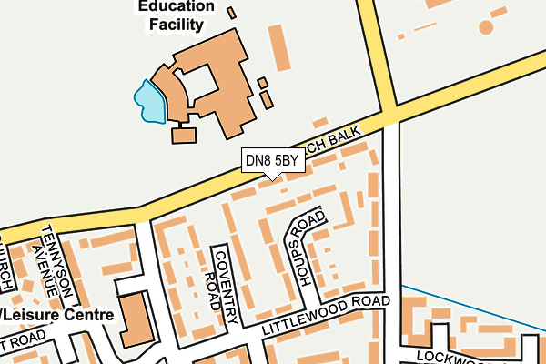 DN8 5BY map - OS OpenMap – Local (Ordnance Survey)