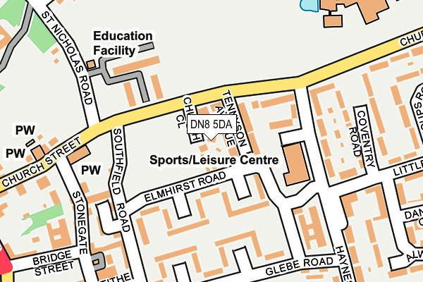 DN8 5DA map - OS OpenMap – Local (Ordnance Survey)