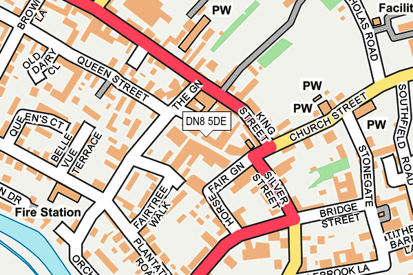 DN8 5DE map - OS OpenMap – Local (Ordnance Survey)