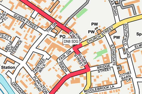 DN8 5DG map - OS OpenMap – Local (Ordnance Survey)
