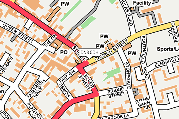 DN8 5DH map - OS OpenMap – Local (Ordnance Survey)