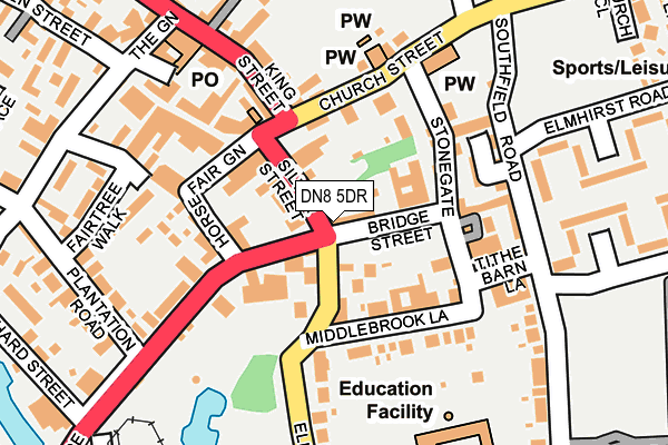 DN8 5DR map - OS OpenMap – Local (Ordnance Survey)