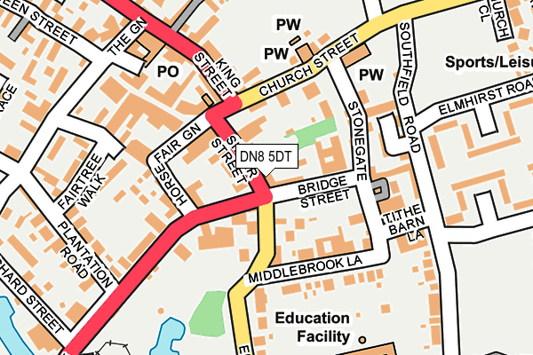 DN8 5DT map - OS OpenMap – Local (Ordnance Survey)