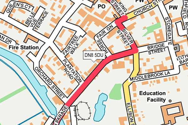 DN8 5DU map - OS OpenMap – Local (Ordnance Survey)