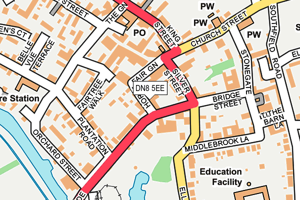 DN8 5EE map - OS OpenMap – Local (Ordnance Survey)