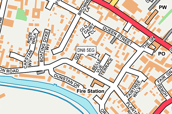 DN8 5EG map - OS OpenMap – Local (Ordnance Survey)
