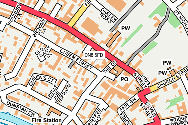 DN8 5FD map - OS OpenMap – Local (Ordnance Survey)