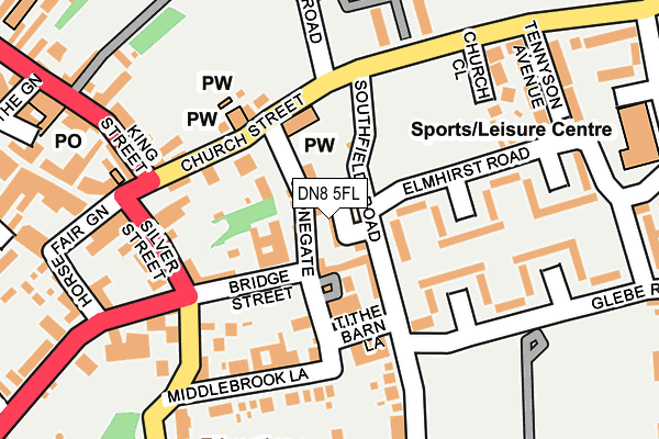 DN8 5FL map - OS OpenMap – Local (Ordnance Survey)