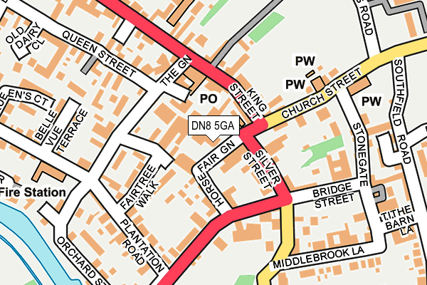 DN8 5GA map - OS OpenMap – Local (Ordnance Survey)