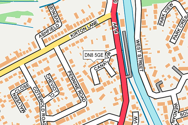 DN8 5GE map - OS OpenMap – Local (Ordnance Survey)