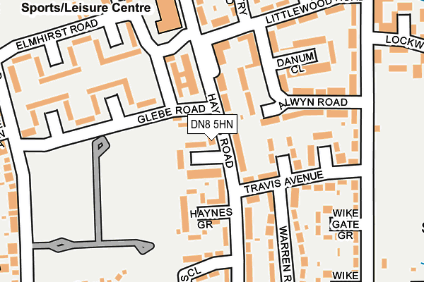 DN8 5HN map - OS OpenMap – Local (Ordnance Survey)