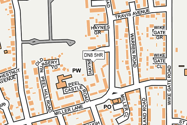 DN8 5HR map - OS OpenMap – Local (Ordnance Survey)