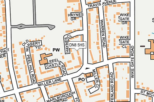 DN8 5HS map - OS OpenMap – Local (Ordnance Survey)