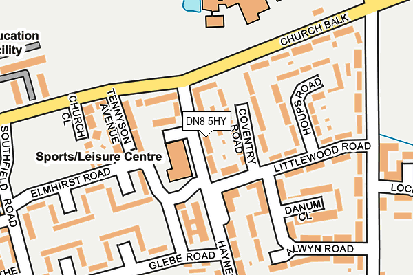 DN8 5HY map - OS OpenMap – Local (Ordnance Survey)