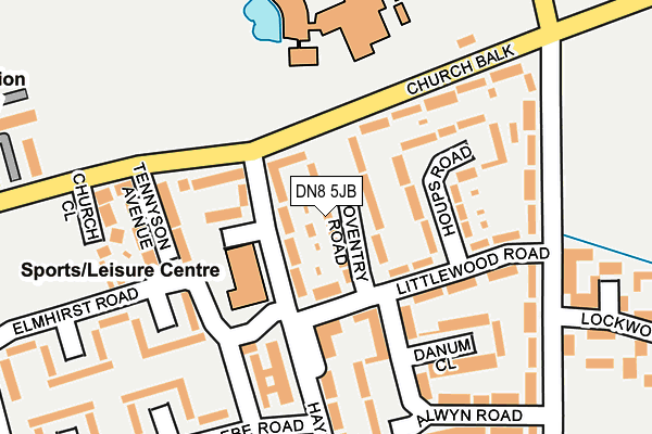 DN8 5JB map - OS OpenMap – Local (Ordnance Survey)
