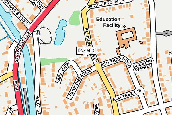 DN8 5LD map - OS OpenMap – Local (Ordnance Survey)
