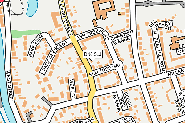 DN8 5LJ map - OS OpenMap – Local (Ordnance Survey)