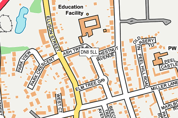 DN8 5LL map - OS OpenMap – Local (Ordnance Survey)