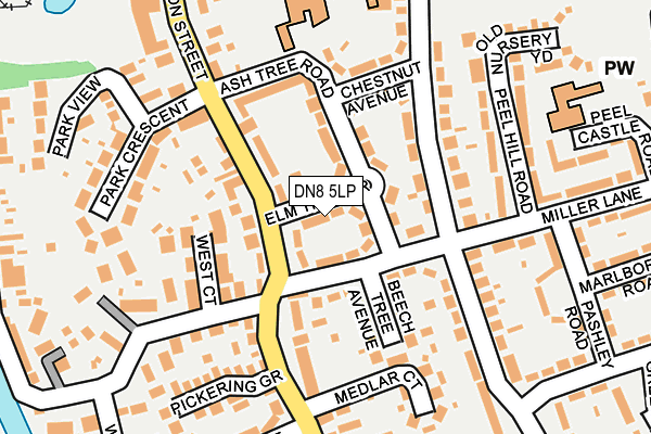 DN8 5LP map - OS OpenMap – Local (Ordnance Survey)