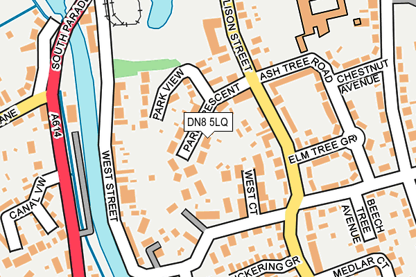 DN8 5LQ map - OS OpenMap – Local (Ordnance Survey)
