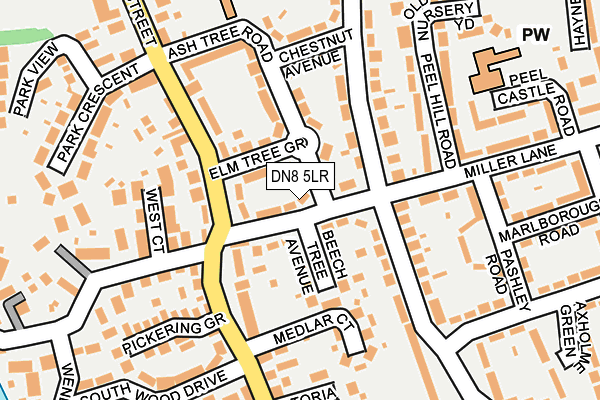 DN8 5LR map - OS OpenMap – Local (Ordnance Survey)