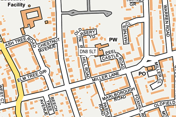 DN8 5LT map - OS OpenMap – Local (Ordnance Survey)