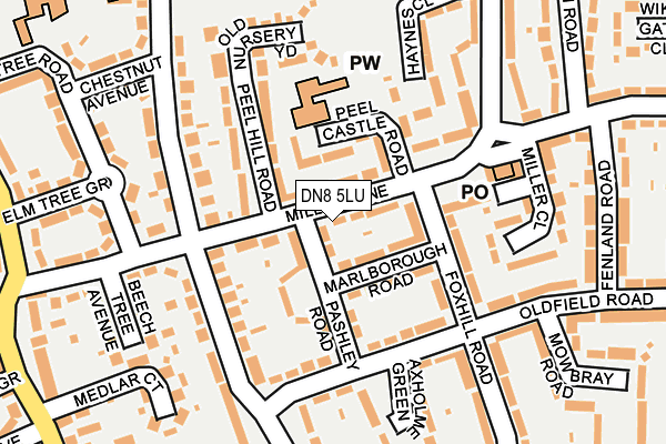 DN8 5LU map - OS OpenMap – Local (Ordnance Survey)