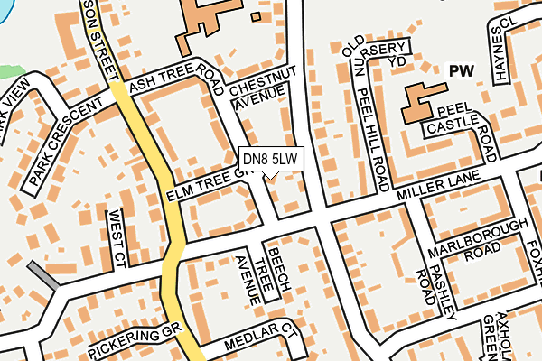 DN8 5LW map - OS OpenMap – Local (Ordnance Survey)