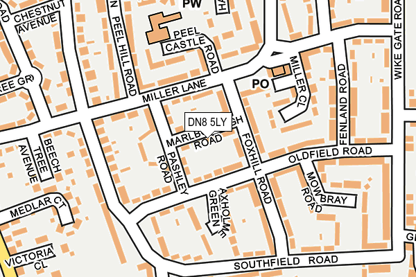 DN8 5LY map - OS OpenMap – Local (Ordnance Survey)