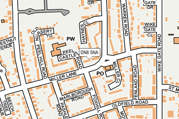 DN8 5NA map - OS OpenMap – Local (Ordnance Survey)